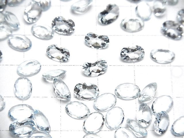 Hochwertiger Aquamarin AAA lose Stein oval facettiert 7x5mm 2 Stück