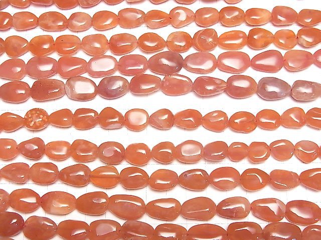 Orange Chalcedon AA+ Nugget halb oder 1 Strang Perlen (ca. 15 Zoll/38 cm)