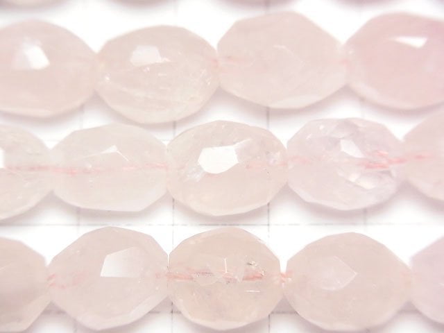 粉晶 AA++ 切面米珠 半串或一串珠子 (約15英吋/36公分)