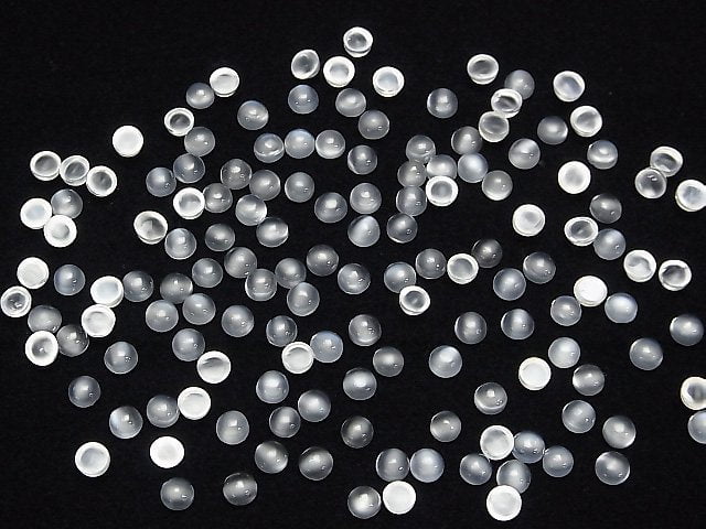 Hochwertiger weißer Mondstein AAA runde Cabochon 4x4mm 10 Stück