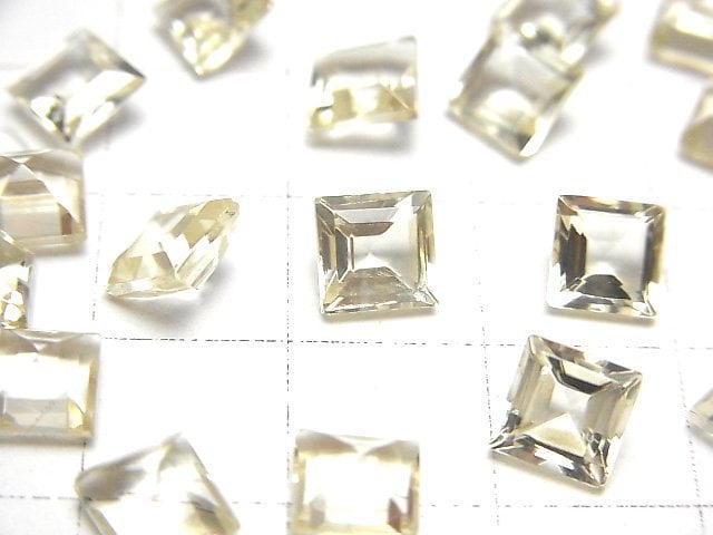 高品質金色拉長石 AAA 刻面方形裸石 6x6mm 2顆