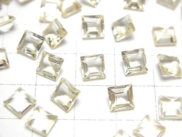 Hochwertiger goldener Labradorit AAA lose Steine quadratisch facettiert 6x6mm 2 Stück