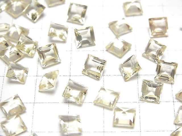 Hochwertiger goldener Labradorit AAA lose Steine quadratisch facettiert 6x6mm 2 Stück