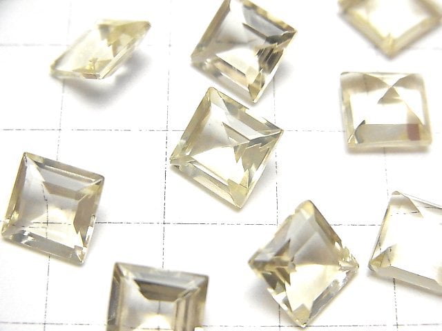 高品質黃金拉長石 AAA 刻面方形裸石 8x8mm 2顆