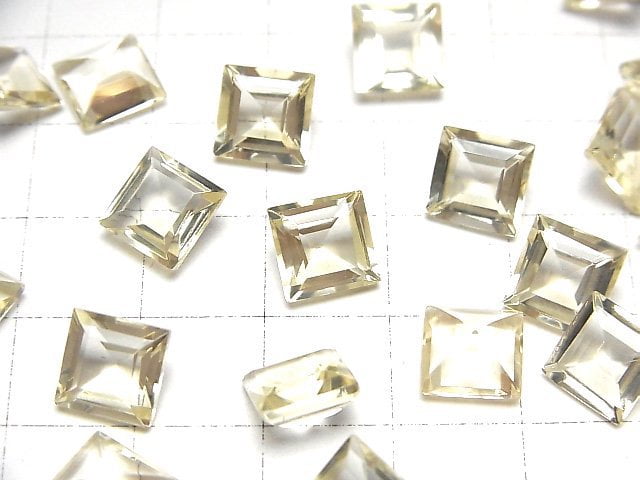 Hochwertiger goldener Labradorit AAA lose Steine quadratisch facettiert 8x8mm 2 Stück