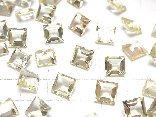 Hochwertiger goldener Labradorit AAA lose Steine quadratisch facettiert 8x8mm 2 Stück
