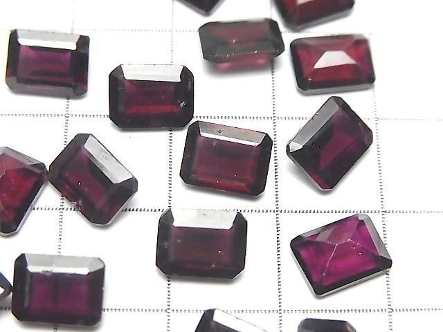 高品質莫三比克石榴石 AAA 刻面長方形裸石 8x6mm 3顆