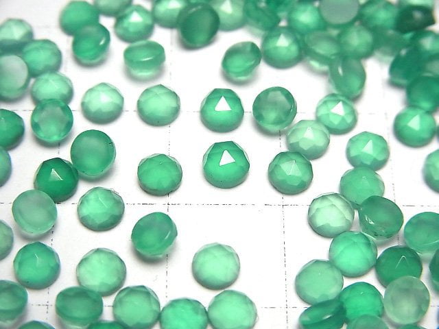 高品質綠瑪瑙 AAA 圓形玫瑰切割 4x4mm 10顆