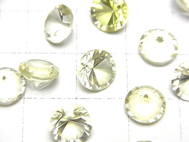 Hochwertiger Zitronenquarz AAA lose Steine rund konkav geschliffen 8x8mm 4 Stück
