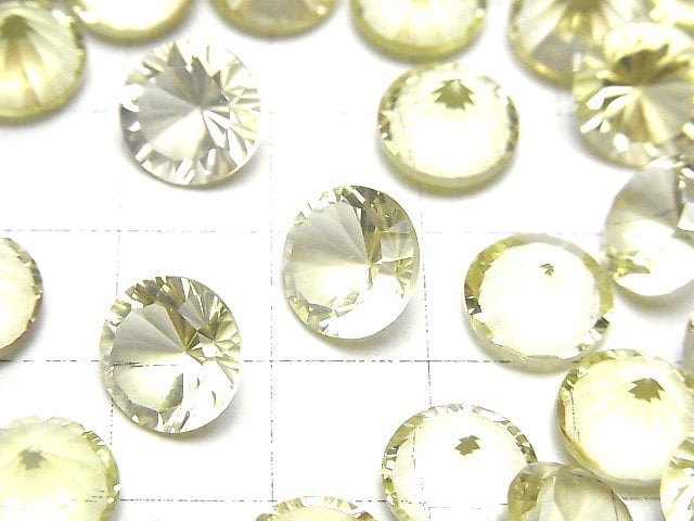 High Quality Lemon Quartz AAA Loose stone Round Concave Cut 10x10mm 2pcs