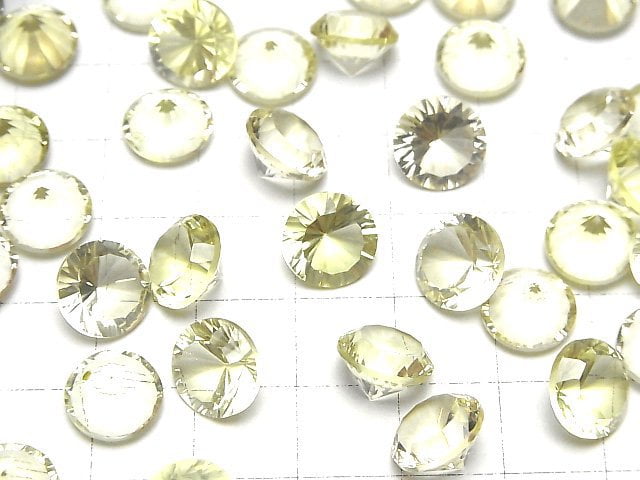 Hochwertiger Zitronenquarz AAA lose Steine rund konkav geschliffen 10x10mm 2 Stück