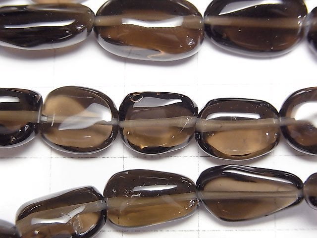 煙水晶 AAA 塊狀 1串珠 (約15英吋/38公分)