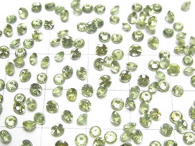Hochwertiger Demantoid Granat AAA Rund Facettiert 3x3mm 2Stücke