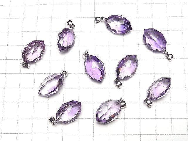 Hochwertiger Amethyst AAA Mehrfach Facetten Facettierter Anhänger Silber925 1Stück