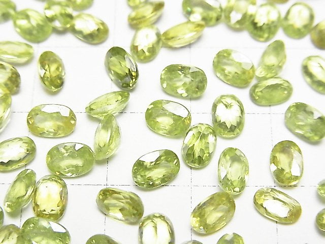 高品質榍石 AAA 裸石 橢圓刻面 6x4mm 1顆