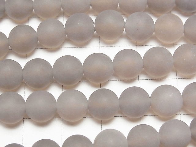 霜灰色瑪瑙圓珠 8mm 1串 (約14英吋/35公分)