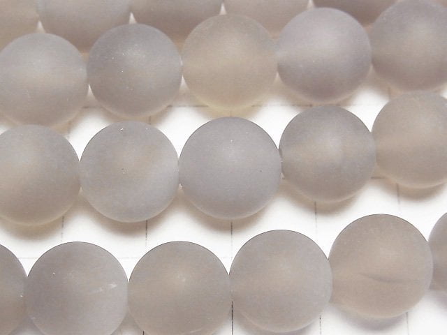 霜灰色縞瑪瑙圓珠 12mm 1串 (約14英吋/35公分)