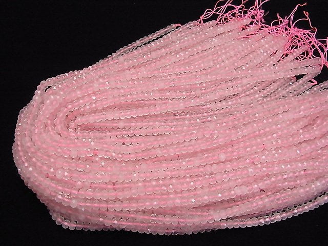 Hochwertig! Rosenquarz AA++ Facettiert Knopf Rondelle 5x5x3.5mm 1Strang Perlen (ca. 15 Zoll/37 cm)