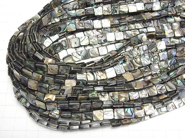 Abalone Muschel Quadrat 8x8mm 1/4 oder 1 Strang Perlen (ca. 15 Zoll/38 cm)
