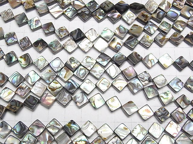 Abalone Muschel Diamant 10x10mm 1/4 oder 1 Strang Perlen (ca. 15 Zoll/38 cm)