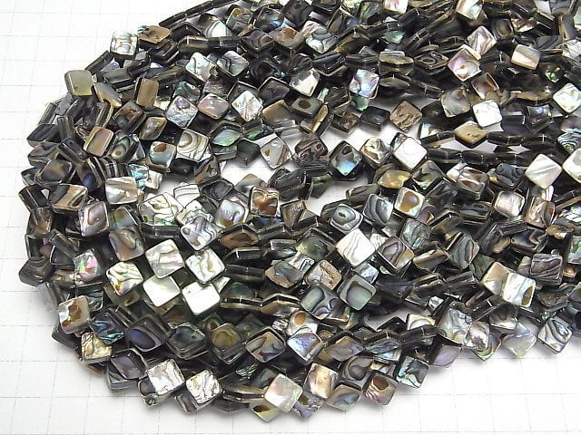 Abalone Muschel Diamant 10x10mm 1/4 oder 1 Strang Perlen (ca. 15 Zoll/38 cm)