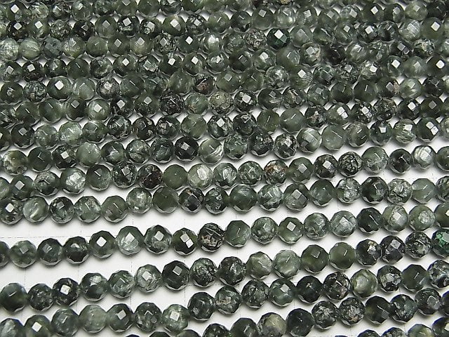 Hochwertig! Seraphinit AA+ Facettiert Rund 5mm 1Strang Perlen (ca. 15 Zoll/36 cm)