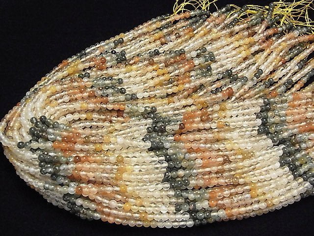 Multicolor-Rutilquarz AA+ Rund 4mm 1Strang Perlen (ca. 15 Zoll/37 cm)