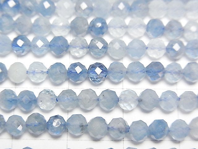 High Quality! Deep Blue Aquamarine AA++ Faceted Round 4mm 1strand beads (aprx.15inch/36cm)