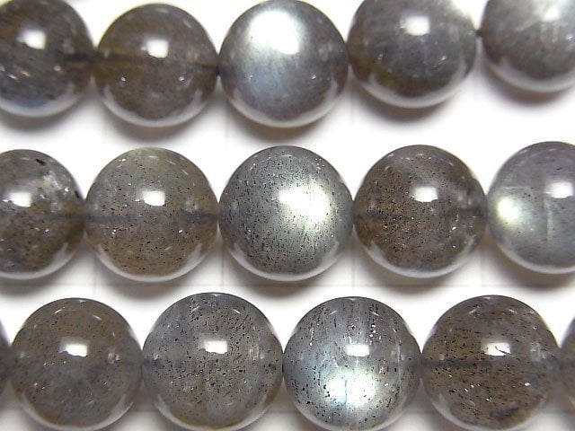 高品質拉長石 AAA 圓形 10mm 1/4 或 1 股珠子 (約 15 英寸/38 公分)