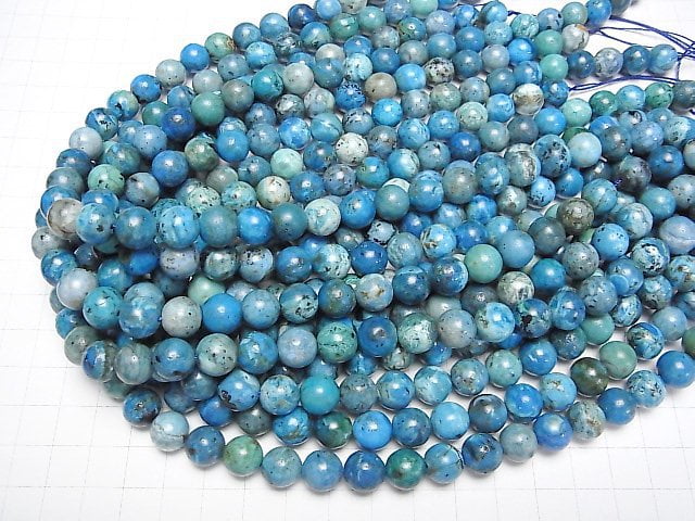 Blauer Opal AA+ Runde 10mm halb oder 1Strang Perlen (ca. 15 Zoll/36 cm)
