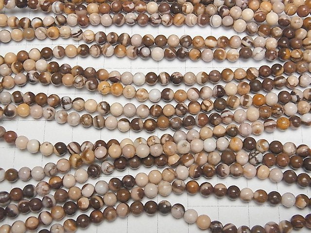 Cappuccino-Jaspis Rund 4,5mm 1Strang Perlen (ca. 15 Zoll/36 cm)