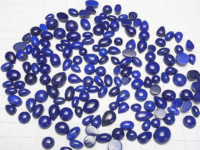 Hochwertiger Lapislazuli AAA- Mischform Cabochon 10 Stück