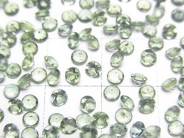 高品質綠磷灰石 AAA 裸石 圓形刻面 3x3mm 5顆