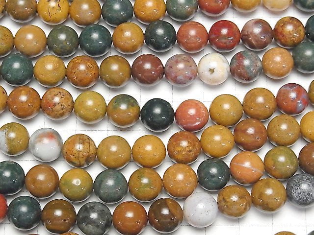 Madagaskar-Ozean-Jaspis Rund 10mm 1Strang Perlen (ca. 15 Zoll/36 cm)