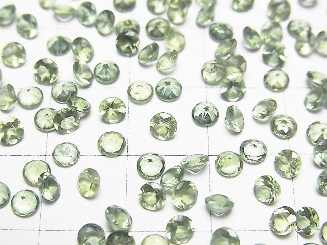 高品質綠磷灰石 AAA 裸石 圓形刻面 3.5x3.5mm 5顆