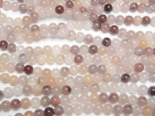 Multicolor-Quarz Rund 6mm 1Strang Perlen (ca. 14 Zoll/35 cm)