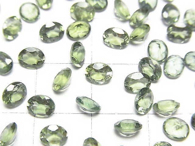 高品質綠磷灰石 AAA 級 - 橢圓形刻面裸石 5x4 毫米 5 件