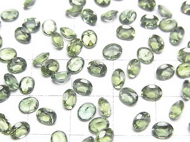 Hochwertiger grüner Apatit AAA- lose Steine oval facettiert 5x4mm 5 Stück