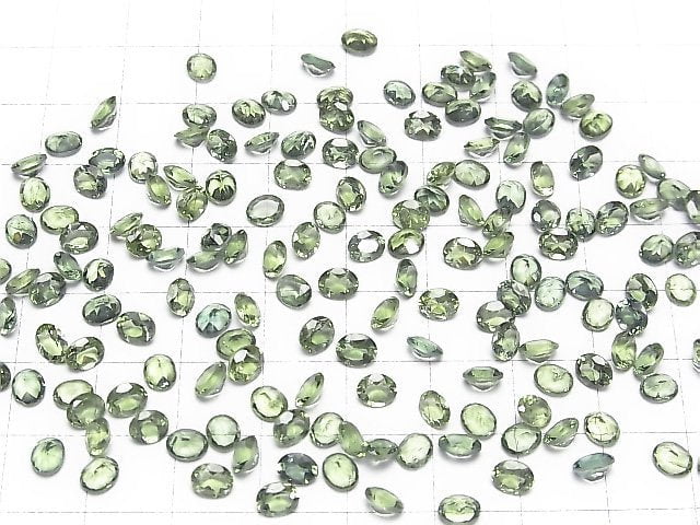 Hochwertiger grüner Apatit AAA- lose Steine oval facettiert 5x4mm 5 Stück