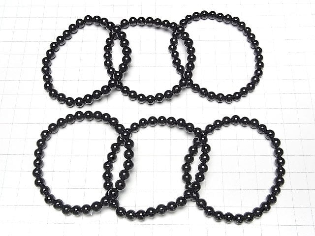 Black Tourmaline AAA-Round 6mm Bracelet