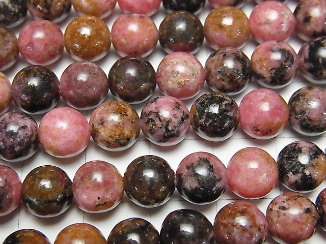 樹枝狀菱錳礦圓珠 8mm 1串 (約15英吋/37公分)