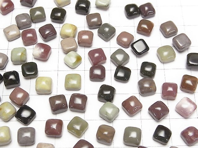 Imperial-Jaspis quadratische Cabochons 6x6mm 5 Stück