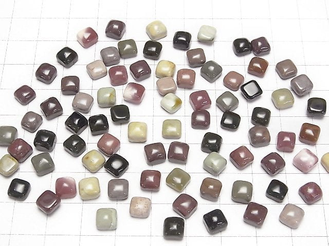 Imperial-Jaspis quadratische Cabochons 6x6mm 5 Stück