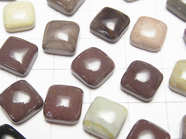 Imperial Jasper Square Cabochon 10x10mm 4pcs