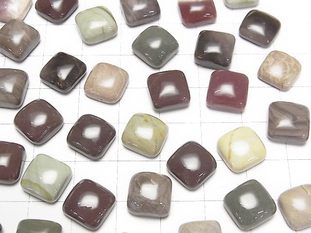 Imperial Jasper Square Cabochon 10x10mm 4pcs