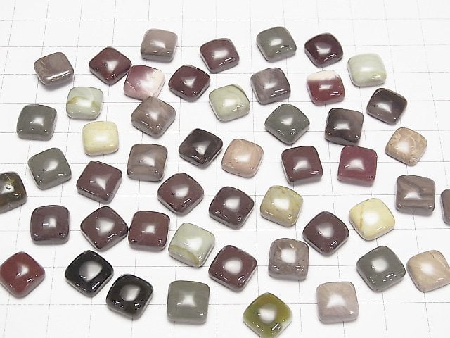 Imperial Jasper Square Cabochon 10x10mm 4pcs