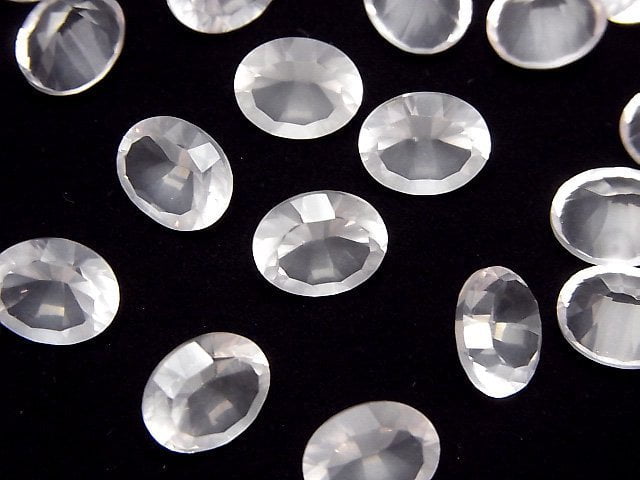 Hochwertiger Rosenquarz AAA Lose Stein Oval Konkavschliff 10x8mm 2 Stück
