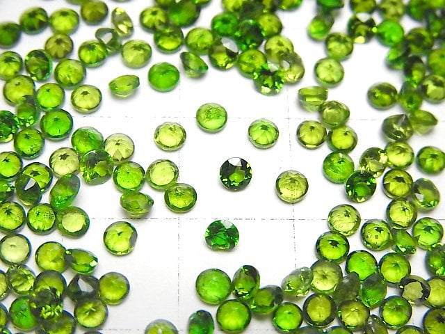 高品質鉻透輝石 AAA 裸石 圓形刻面 3x3mm 10顆