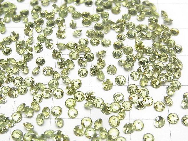 Hochwertiger Demantoid Granat AAA+ lose Stein rund facettiert 3x3mm 2 Stück