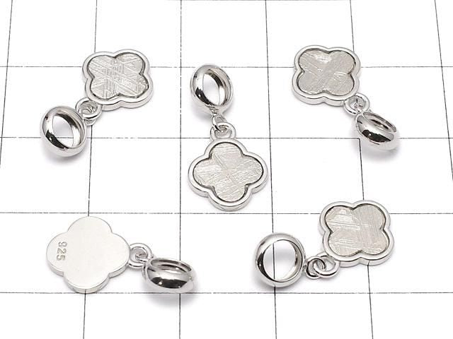 Pendentif Trèfle (Météorite Muonionalusta) 10x10mm Argent 925